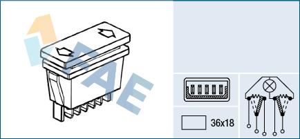 FAE 62650 - Вимикач, стеклолод'емнік autozip.com.ua