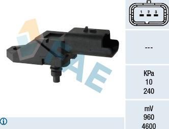 FAE 15046 - Датчик, тиск у впускний трубі autozip.com.ua