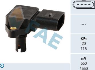 FAE 15038 - Датчик, тиск у впускний трубі autozip.com.ua