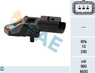 FAE 15027 - Датчик, тиск у впускний трубі autozip.com.ua