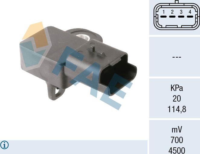 FAE 15267 - Датчик, тиск у впускний трубі autozip.com.ua