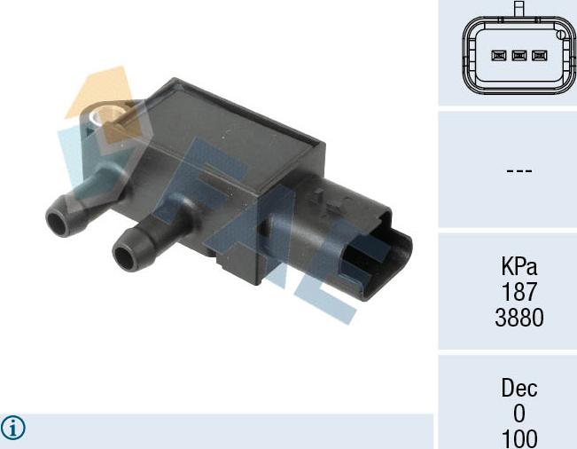 FAE 16165 - Датчик, тиск вихлопних газів autozip.com.ua