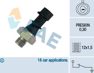 FAE 12440 - Датчик, тиск масла autozip.com.ua