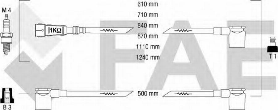 FAE 85040 - Комплект проводів запалювання autozip.com.ua
