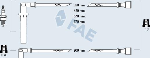 FAE 85190 - Комплект проводів запалювання autozip.com.ua