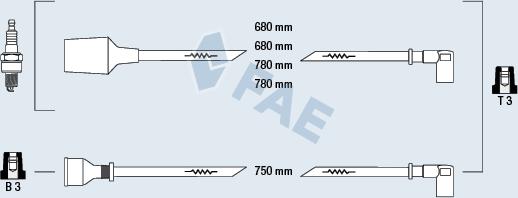 FAE 83750 - Комплект проводів запалювання autozip.com.ua