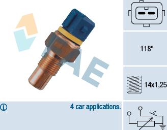 FAE 34050 - Датчик, температура охолоджуючої рідини autozip.com.ua