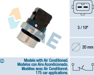 FAE 35650 - Датчик, температура охолоджуючої рідини autozip.com.ua