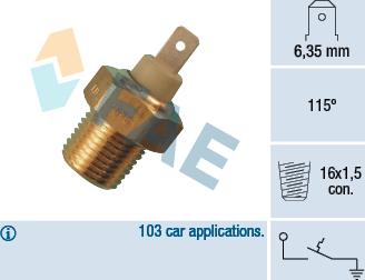 FAE 35070 - Датчик, температура охолоджуючої рідини autozip.com.ua