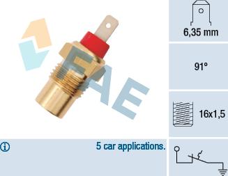 FAE 35101 - Термовимикач, вентилятор радіатора / кондиціонера autozip.com.ua