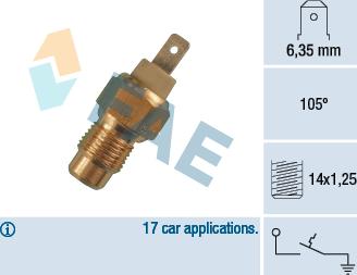 FAE 35170 - Датчик, температура охолоджуючої рідини autozip.com.ua