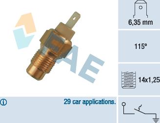 FAE 35200 - Датчик, температура охолоджуючої рідини autozip.com.ua
