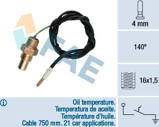FAE 35230 - Датчик, температура масла autozip.com.ua