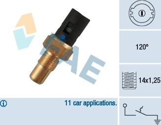 FAE 35750 - Датчик, температура охолоджуючої рідини autozip.com.ua