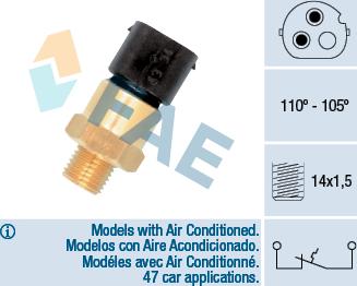FAE 36690 - Термовимикач, вентилятор радіатора / кондиціонера autozip.com.ua