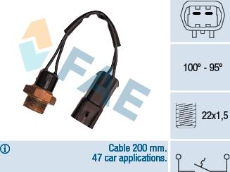 FAE 36220 - Термовимикач, вентилятор радіатора / кондиціонера autozip.com.ua