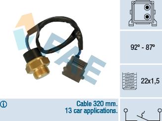 FAE 36730 - Термовимикач, вентилятор радіатора / кондиціонера autozip.com.ua