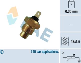 FAE 31020 - Датчик, температура охолоджуючої рідини autozip.com.ua