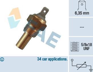 FAE 31360 - Датчик, температура охолоджуючої рідини autozip.com.ua