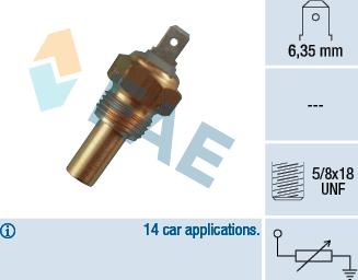 FAE 31300 - Датчик, температура охолоджуючої рідини autozip.com.ua