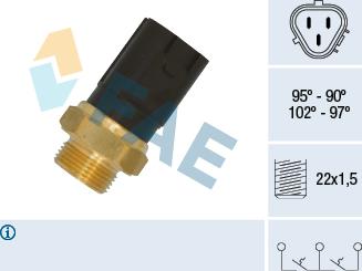 FAE 38185 - Термовимикач, вентилятор радіатора / кондиціонера autozip.com.ua