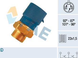 FAE 38240 - Термовимикач, вентилятор радіатора / кондиціонера autozip.com.ua