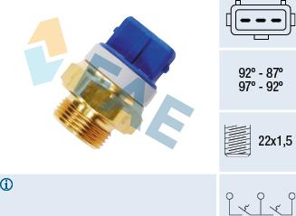 FAE 37920 - Термовимикач, вентилятор радіатора / кондиціонера autozip.com.ua