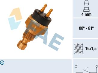 FAE 37440 - Термовимикач, вентилятор радіатора / кондиціонера autozip.com.ua