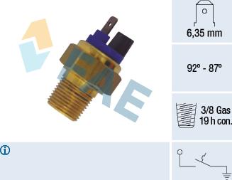 FAE 37651 - Термовимикач, вентилятор радіатора / кондиціонера autozip.com.ua