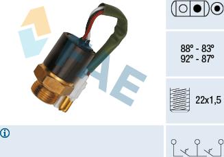 FAE 37890 - Термовимикач, вентилятор радіатора / кондиціонера autozip.com.ua