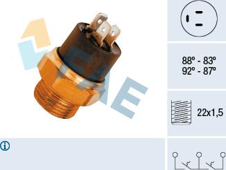 FAE 37800 - Термовимикач, вентилятор радіатора / кондиціонера autozip.com.ua