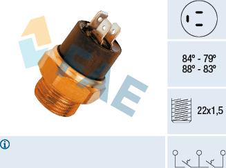 FAE 37810 - Термовимикач, вентилятор радіатора / кондиціонера autozip.com.ua