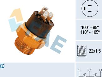 FAE 37880 - Термовимикач, вентилятор радіатора / кондиціонера autozip.com.ua