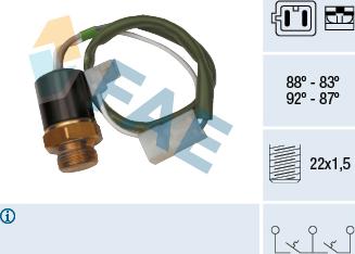 FAE 37830 - Термовимикач, вентилятор радіатора / кондиціонера autozip.com.ua