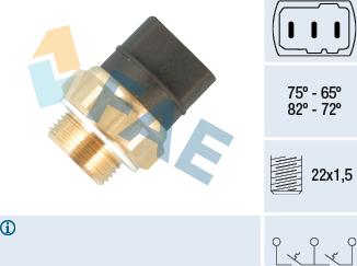 FAE 37826 - Термовимикач, вентилятор радіатора / кондиціонера autozip.com.ua
