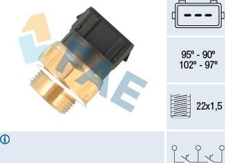 FAE 37823 - Термовимикач, вентилятор радіатора / кондиціонера autozip.com.ua