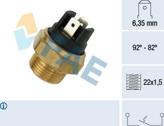 FAE 37320 - Термовимикач, вентилятор радіатора / кондиціонера autozip.com.ua