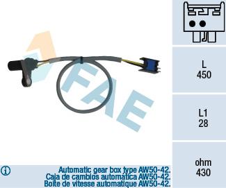 FAE 79126 - Датчик імпульсів, колінчастий вал autozip.com.ua