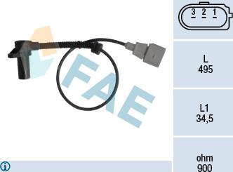 FAE 79311 - Датчик імпульсів, колінчастий вал autozip.com.ua