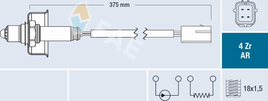 FAE 75690 - Лямбда-зонд, датчик кисню autozip.com.ua