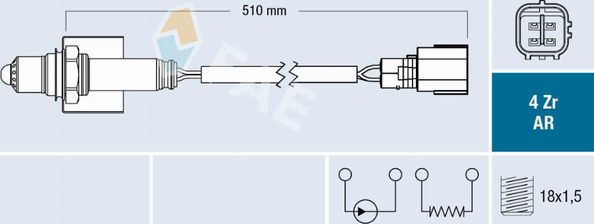 FAE 75669 - Лямбда-зонд, датчик кисню autozip.com.ua