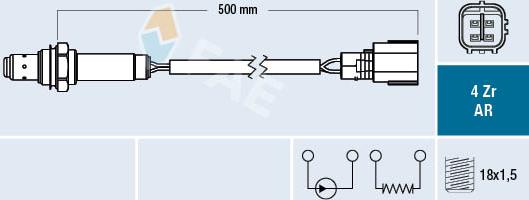 FAE 75618 - Лямбда-зонд, датчик кисню autozip.com.ua