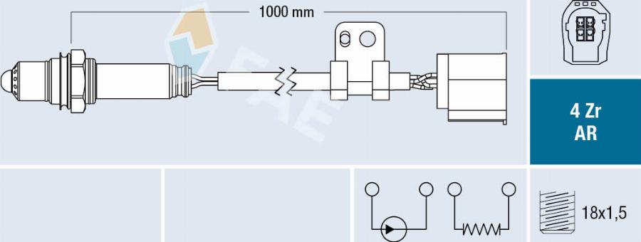 FAE 75612 - Лямбда-зонд, датчик кисню autozip.com.ua