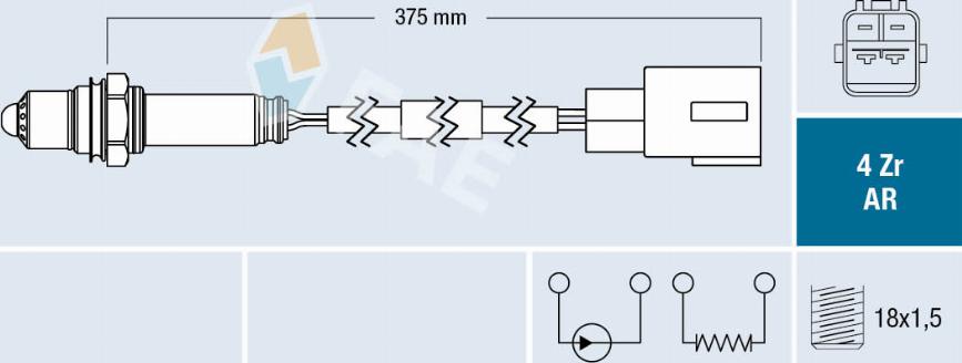 FAE 75685 - Лямбда-зонд, датчик кисню autozip.com.ua