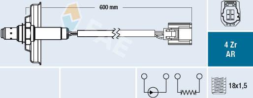 FAE 75636 - Лямбда-зонд, датчик кисню autozip.com.ua