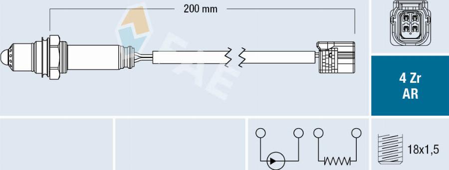 FAE 75632 - Лямбда-зонд, датчик кисню autozip.com.ua