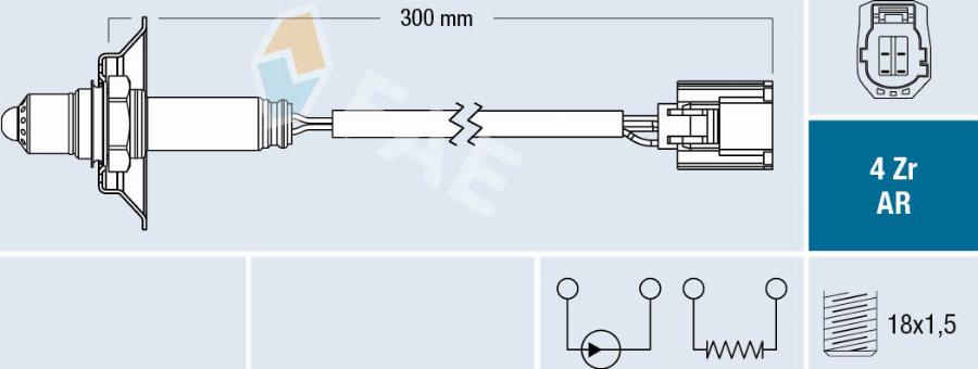 FAE 75624 - Лямбда-зонд, датчик кисню autozip.com.ua