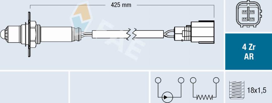 FAE 75679 - Лямбда-зонд, датчик кисню autozip.com.ua