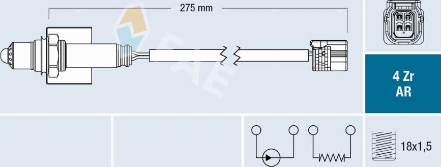 FAE 75674 - Лямбда-зонд, датчик кисню autozip.com.ua