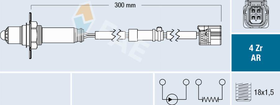 FAE 75678 - Лямбда-зонд, датчик кисню autozip.com.ua